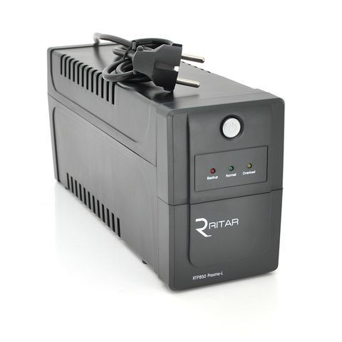 ДБЖ Ritar RTP850 (510W) Proxima-L, LED, AVR, 2st, 2xSCHUKO socket, 1x12V9Ah, plastik Case. NEW! RTP850L фото
