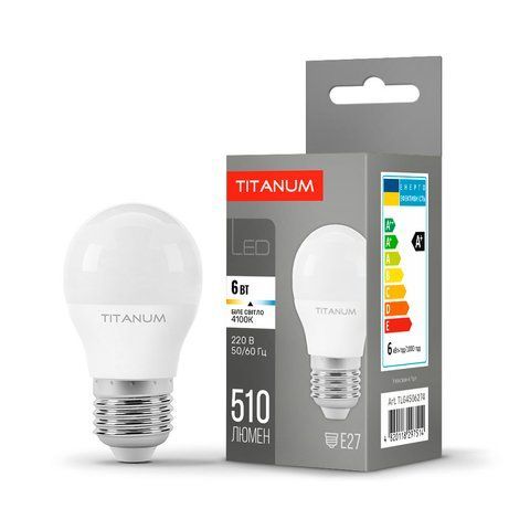 LED лампа TITANUM G45 6W E27 4100K 25000 фото