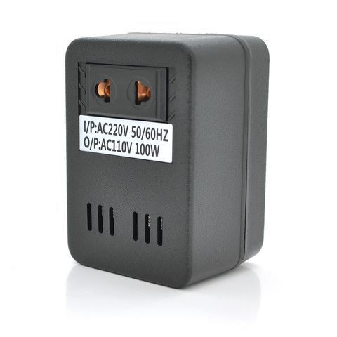 Трансформатор знижуючої напруги 100w Input 220 V/Output 110v, + універсальна розетка HC-005-100W фото