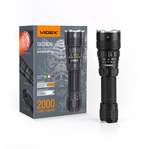 Тактичний світлодіодний ліхтарик VIDEX VLF-AT255RG 2000Lm 5000K 27427 фото