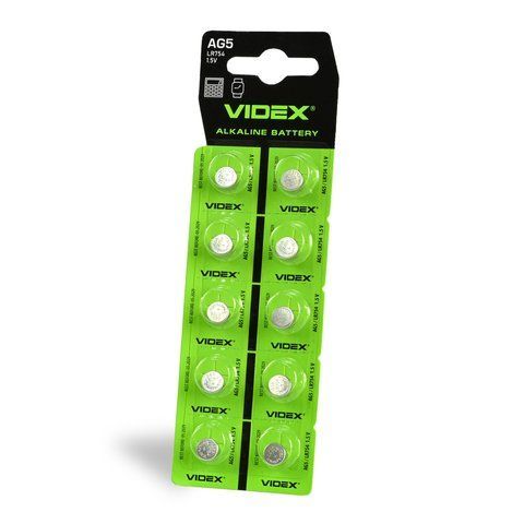 Батарейка годинникова Videx AG 5/LR754 BLISTER CARD 10 шт 23268 фото