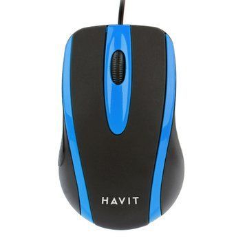 Дротова миша HAVIT HV-MS753 USB Black/Blue (1000 DPI, 3 кл) 23938 фото