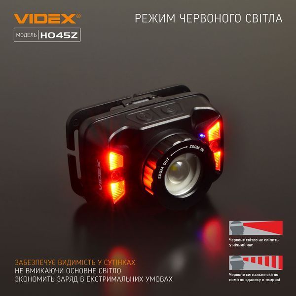 Налобний світлодіодний ліхтарик VIDEX VLF-H045Z 270Lm 5000K 26570 фото