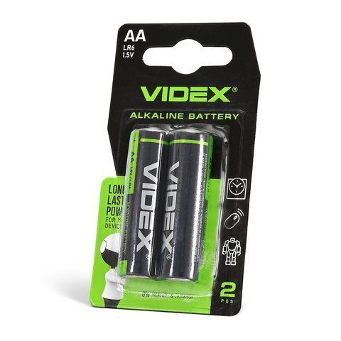 Батарейка лужна Videx LR6/AA 2шт SMALL BLISTER 25400 фото