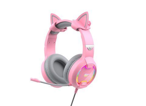 Ігрові навушники з мікрофоном HAVIT HV-H2233d Cat Pink 27340 фото