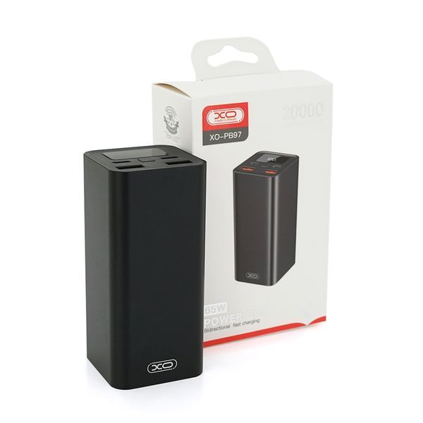 PowerBank XO-PB97 20000mAh, Input:(2хType-C), Output:(2хUSB,2хType-C), PD65W for Laptop, plastic, Black, Q28 XO-PB97 фото