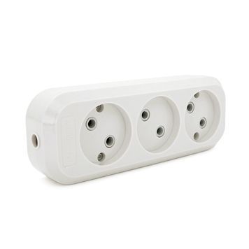 Блок розеток для подовжувача 250V MERLION MBR-3W, 3 гнізда без заземлення Q115 MBR-3W фото