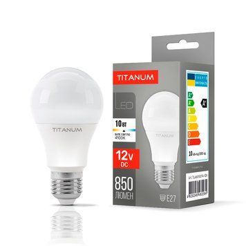 LED лампа TITANUM A60 12V 10W E27 4100K 26863 фото