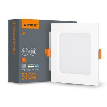 LED світильник Back вбудований квадрат VIDEX 6W 5000K 26341 фото