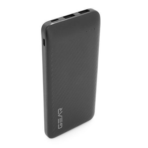 PowerBank GEAR 10000mAh 10W, Led indicator, 1*Type-C, 2*USB-A+1*micro-USB, Total Output 5V-2.1A, Black SL10 фото