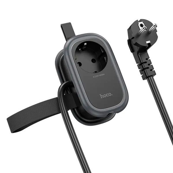 Фільтр HOCO NS7 на 1 розетку + 2 USB+ USB-C, 20W, кабель 1.1м, 220В, Black, Box NS7B фото