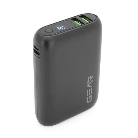PowerBank GEAR 10000mAh PD22.5W Display, 1*Type-C, 2*USB-A + 1*microUSB, Total Output 5V-3A, Black WP942P фото