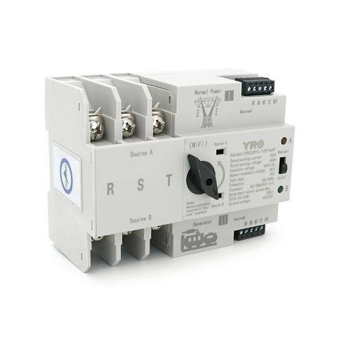 Автомат введення резерву (АВР) триполюсний YRQ2PC-125 Wifi ATS, 3P 125A 400V, E-Welink App на DIN-рейку для генераторів YRQ2PC-125 Wifi, 3P фото
