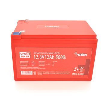 Літій-залізо-фосфатний акумулятор Merlion LiFePO4 12.8V 12AH (4S2P/BMS-15A), (151x99x99) for UPS, до 5000 циклів, Q12 LFP12.8-12US фото