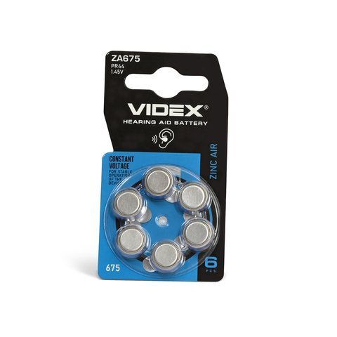 Батарейка повітряно цинкова Videx ZA675 (PR44) BLISTER 6 24219 фото
