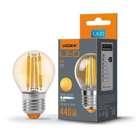 LED лампа VIDEX Filament G45FA 4W E27 2200K бронза 23690 фото
