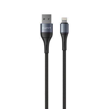 Кабель USB - Lightning HAVIT HV-CB650C 2.1A 1м Black 28114 фото