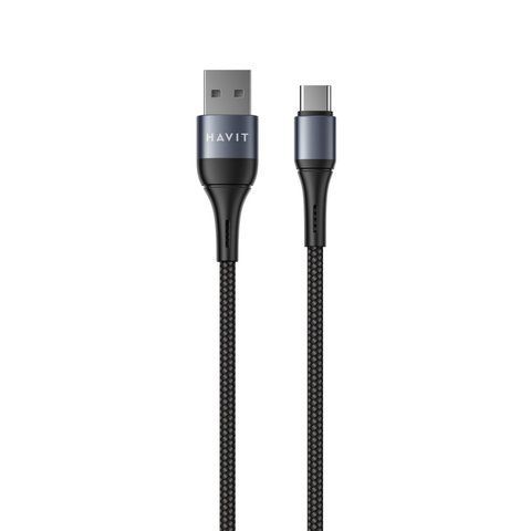 Кабель USB - USB-C HAVIT HV-CB651C 2.1A 1м Black 28116 фото