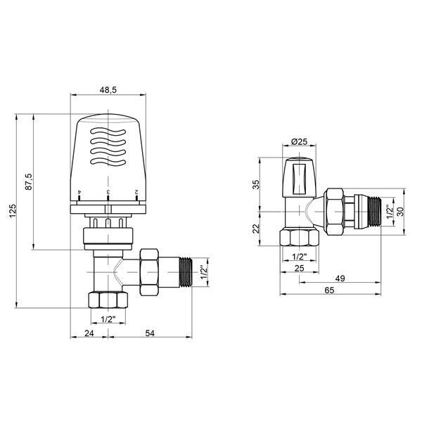 Термокомплект Icma 1/2" з антипротечкою кутовий № KIT_1100+774-940+805-940 SD00023648 фото