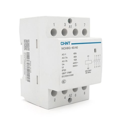 Контактор CHINT NCH8-40/40 220V,40А, 26kW, 4NO, на DIN-рейку, 85*65,5*54мм NCH8-40/40 220V фото