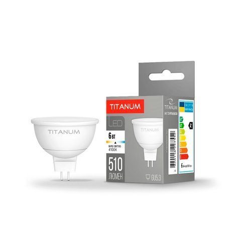 LED лампа TITANUM MR16 6W GU5.3 4100K 25001 фото