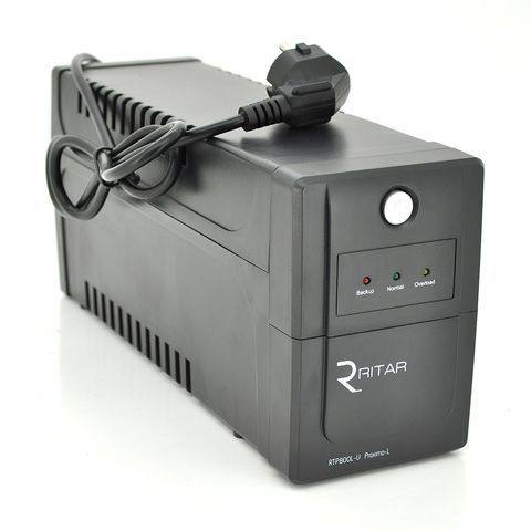 ДБЖ Ritar RTP800L-U (480W) Proxima-L, LED, AVR, 2st, USB, 2xSCHUKO socket, 1x12V9Ah, plastik Case. NEW! RTP800L-U фото