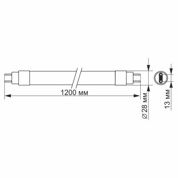 LED лампа VIDEX T8b 18W 1.2M 6200K матова 23375 фото