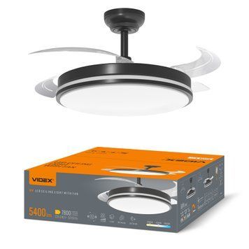 LED Світильник з вентилятором VIDEX CLF01 60W 3000K-4200K-6000K Black 29183 фото