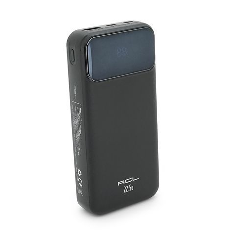 Powerbank ACL PW-117 20000mAh, PD22.5W, 1xUSB+2xUSB-C, 3 кабелі (USBType-C/Lighting), 0.47кг, Black/White, Box ACL PW-117 фото
