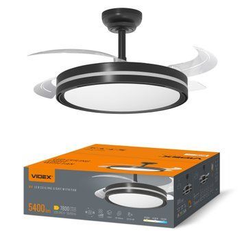 LED Світильник з вентилятором VIDEX CLF06 60W 3000K-4200K-6000K Black al_29185 фото