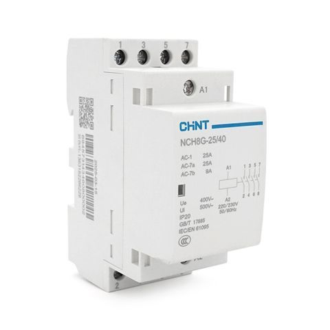 Контактор CHINT NCH8-25/40 220V,25А, 16kW, 4NO, на DIN-рейку, 85*65,5*36мм NCH8-25/40 220V фото