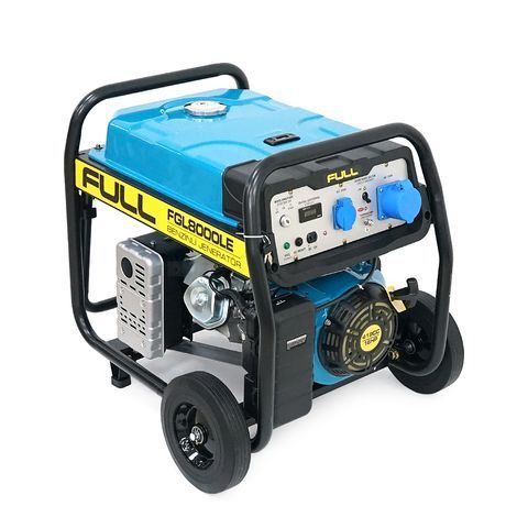 Генератор бензиновий FULL FGL 8000LE, 1-фазний 230V, 50Hz, 8.1kVA/6.5kW, бак 28 л, витрата 2.6 л/год, пуск: ручний/стартер (без АКБ), 720х530х610 мм, 78 кг FGL 8000LE фото