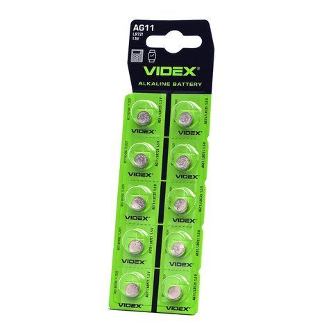 Батарейка годинникова Videx AG11/LR721 BLISTER CARD 10 шт 23426 фото