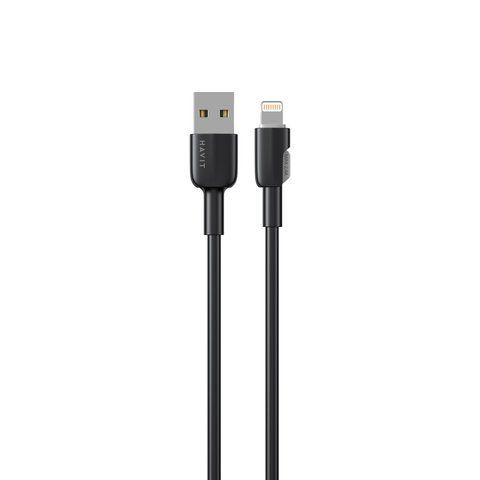 Кабель USB - Lightning HAVIT CB306C 2.4A 1м Black (soft silicone) 28577 фото