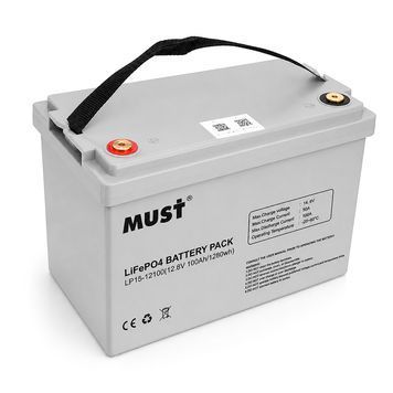 Акумуляторна батарея Must LiFePO4 LP15-12100 12,8V 100Ah, 1,28kWh, BMS50A@4S, 6000 cycles, 339x185x218, 12kg LP15-12100 фото