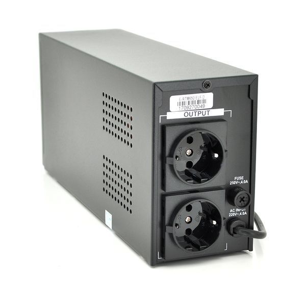 ДБЖ Ritar E-RTM650 (390W) ELF-D, LCD, AVR, 2st, 2xSCHUKO socket, 1x12V7Ah, metal Case. Q4 (370*130*210) 4.8 кг (310*85*140) E-RTM650D фото