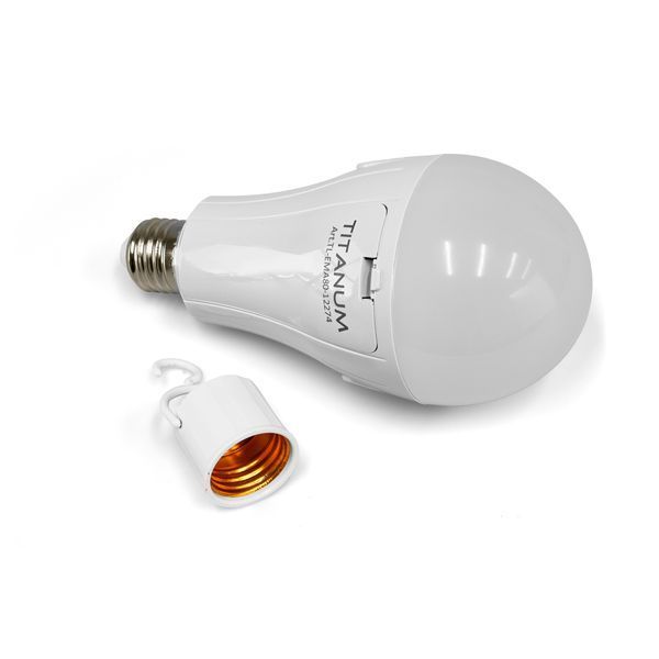 LED лампа акумуляторна TITANUM A80 12W E27 4000K 230V 29152 фото