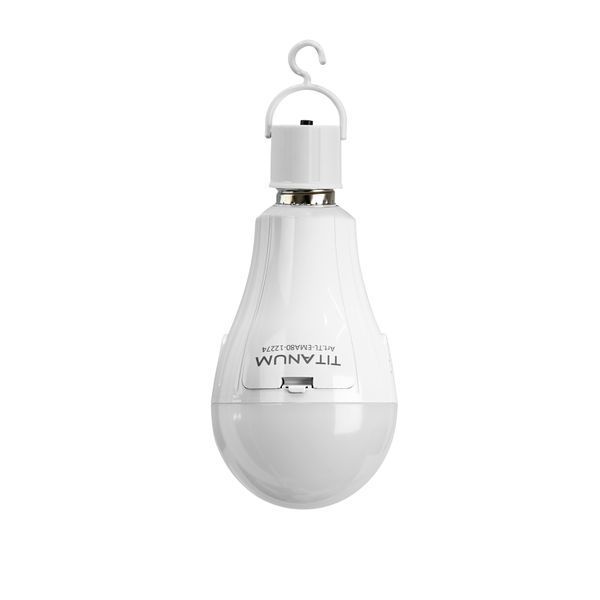 LED лампа акумуляторна TITANUM A80 12W E27 4000K 230V 29152 фото