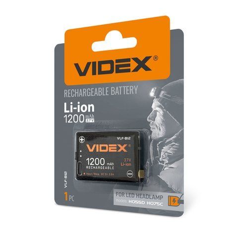 Акумулятор Videx Li-ion VLF-B12 (захист) 1200mAh 1шт BLISTER 27219 фото