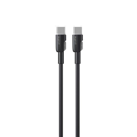Кабель USB-C - USB-C HAVIT CB308C PD60W 3A 1м Black (soft silicone) 28579 фото