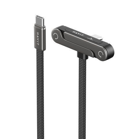 Кабель USB-C - USB-C HAVIT CB6387 PD60W 3A 1.2м with Holder 29367 фото