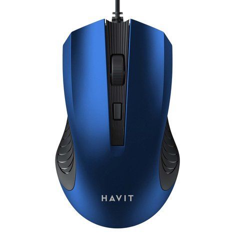 Дротова миша HAVIT HV-MS752 USB Black/Blue 26774 фото