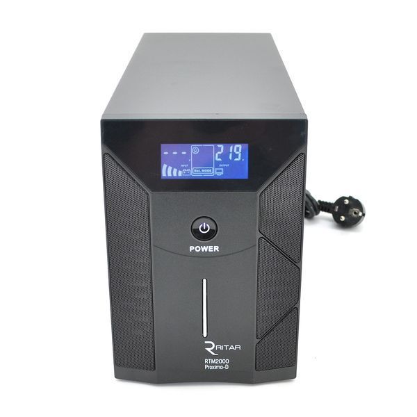 ДБЖ Ritar RTM2000 (1200W) Proxima-D LCD, AVR, 2st, 3xSCHUKO socket, 4x12V7,5Ah, metal Case RTM2000D фото