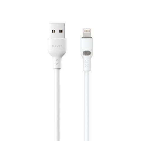 Кабель USB - Lightning HAVIT HV-CB6283 2.4A 1м White (soft silicone) 27927 фото