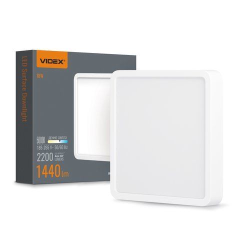 LED Світильник накладний квадрат VIDEX 18W 5000K White 24152 фото