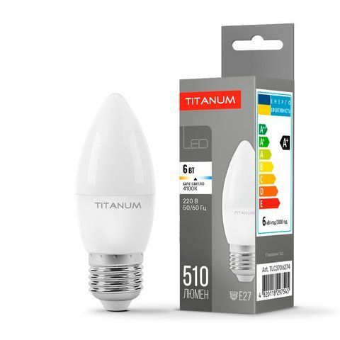 LED лампа TITANUM C37 6W E27 4100K 24998 фото
