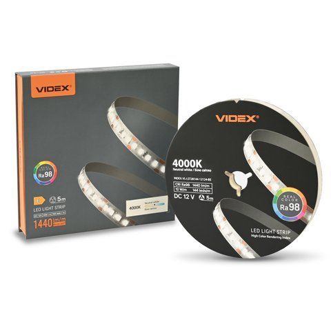 LED стрічка VIDEX DC12V 60W 5M 4000K Ra98 IP20 (VL-LST28144-12124-B5) 29198 фото