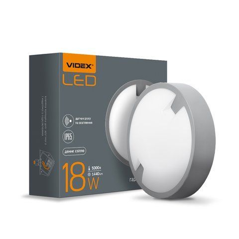 LED світильник IP65 круглий VIDEX 18W 5000K сенсорний 25807 фото