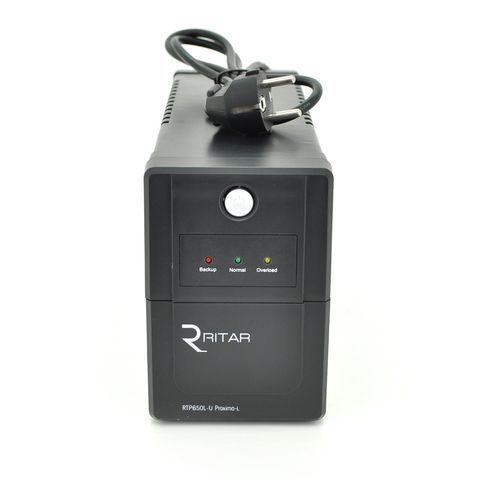 ДБЖ Ritar RTP650L-U (390W) Proxima-L, LED, AVR, 2st, USB, 2xSCHUKO socket, 1x12V7Ah, plastik Case ( 340 x 140 X 205) 4.7 кг Q4 RTP650L-U фото