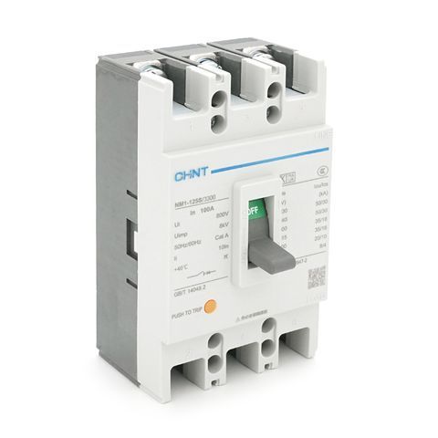 Автоматичний вимикач змінного струму CHNT NM1-125S/3300-100А 3P, 380 В. 100A. 8КА/400В; 10КА/800В. 155*90*68mm NM1-125S/3300-100 фото